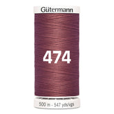 Gutermann naaigaren | 500m | 474 donker oud roze naaigaren GM - 500M - 474 - donker oud roze 4008015036966